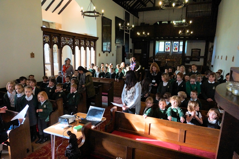 School visits Church for a short Lent address from Fr Peter